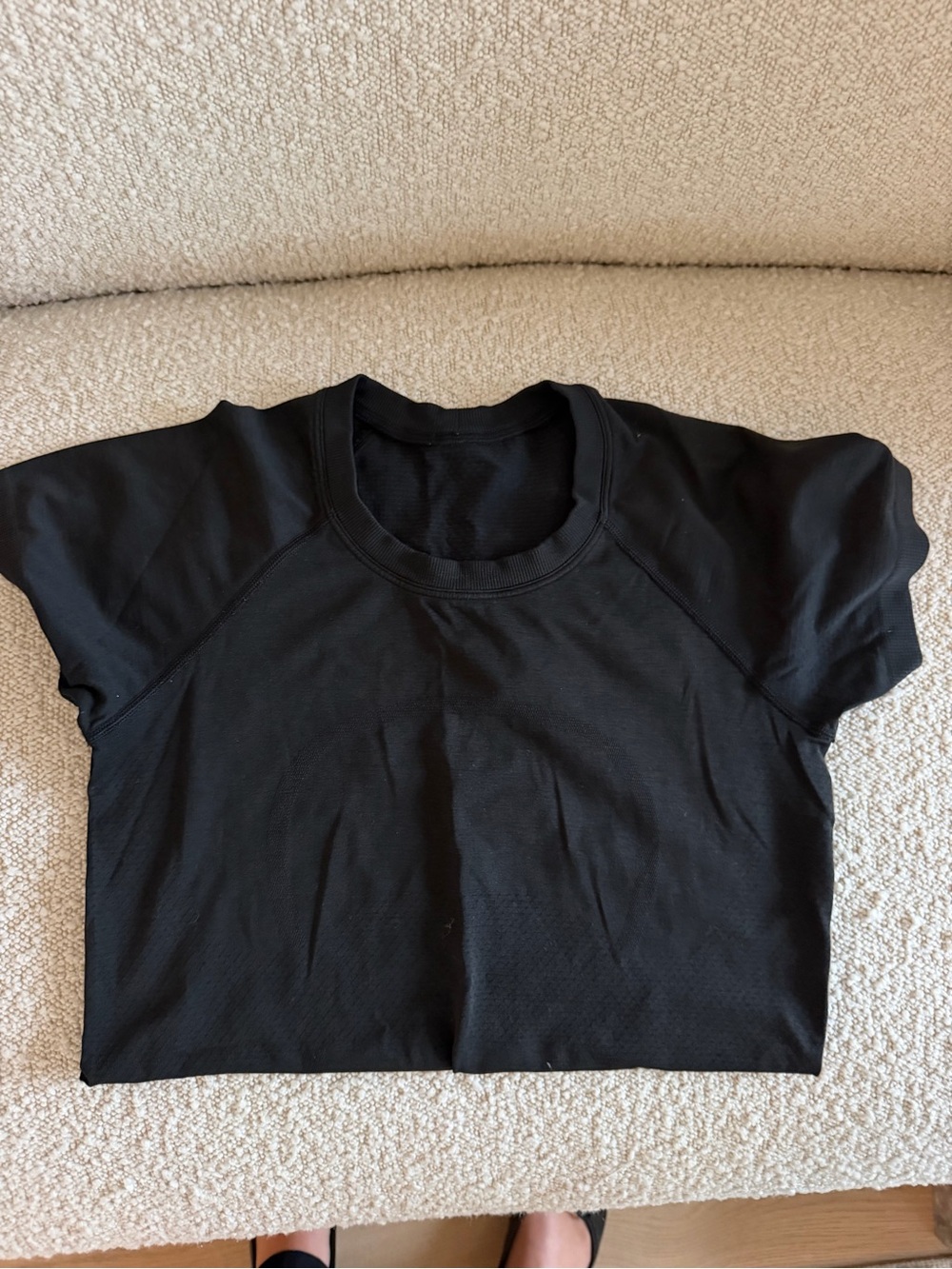 lululemon athletica Black Cropped Crewneck Tee